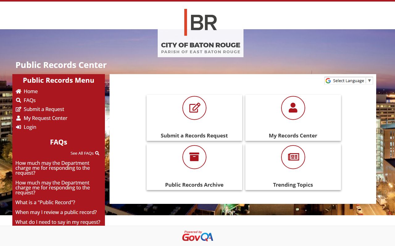 Baton Rouge Police Department report a crime page