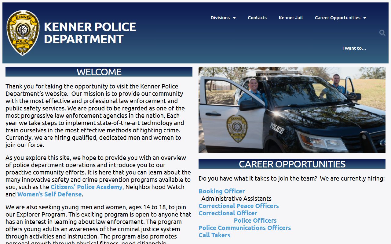 Kenner Police Department website