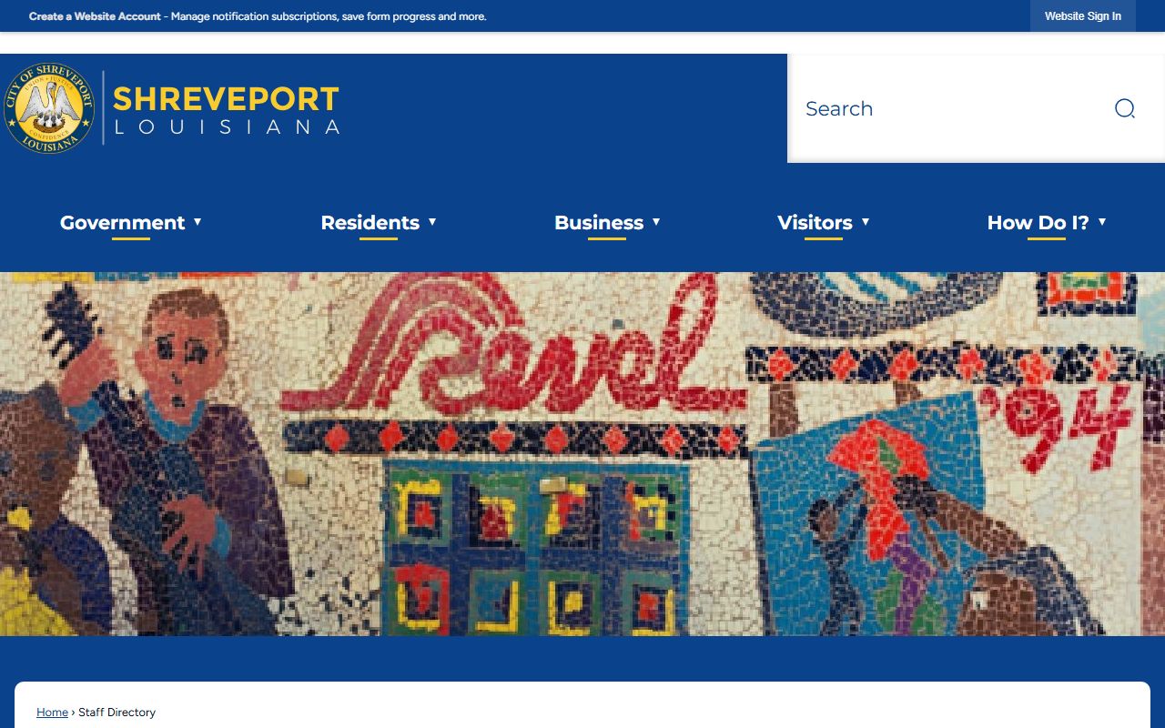 Shreveport city services page