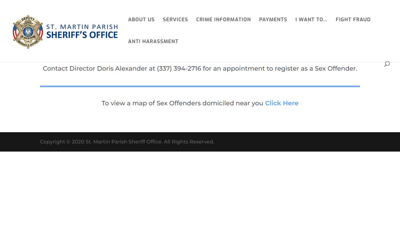 St. Martin Parish sex offender registry page on OffenderWatch