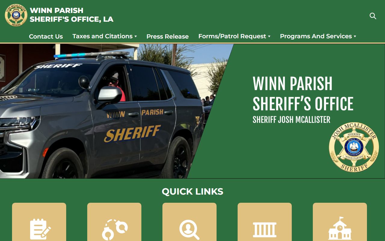 Louisiana State Police sex offender registry page for Winn Parish